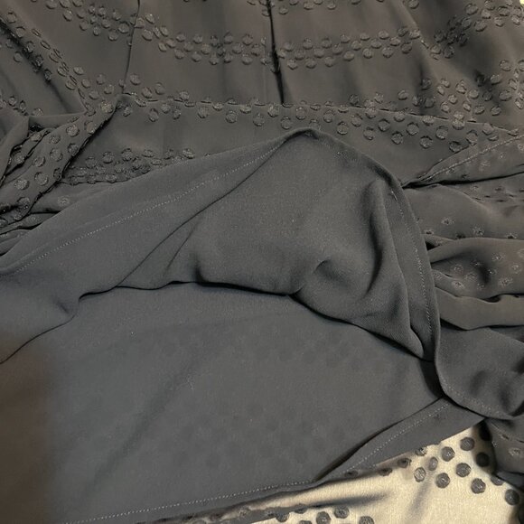 MICHAEL Michael Kors Women's Maxi Dress Navy Textured Sleeveless L V-Neck Boho - Picture 11 of 11